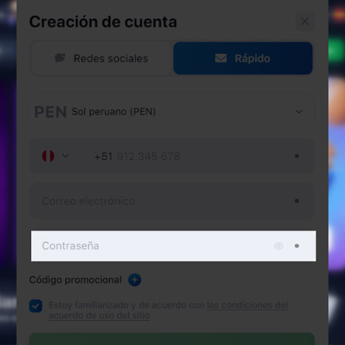 Crear una contraseña